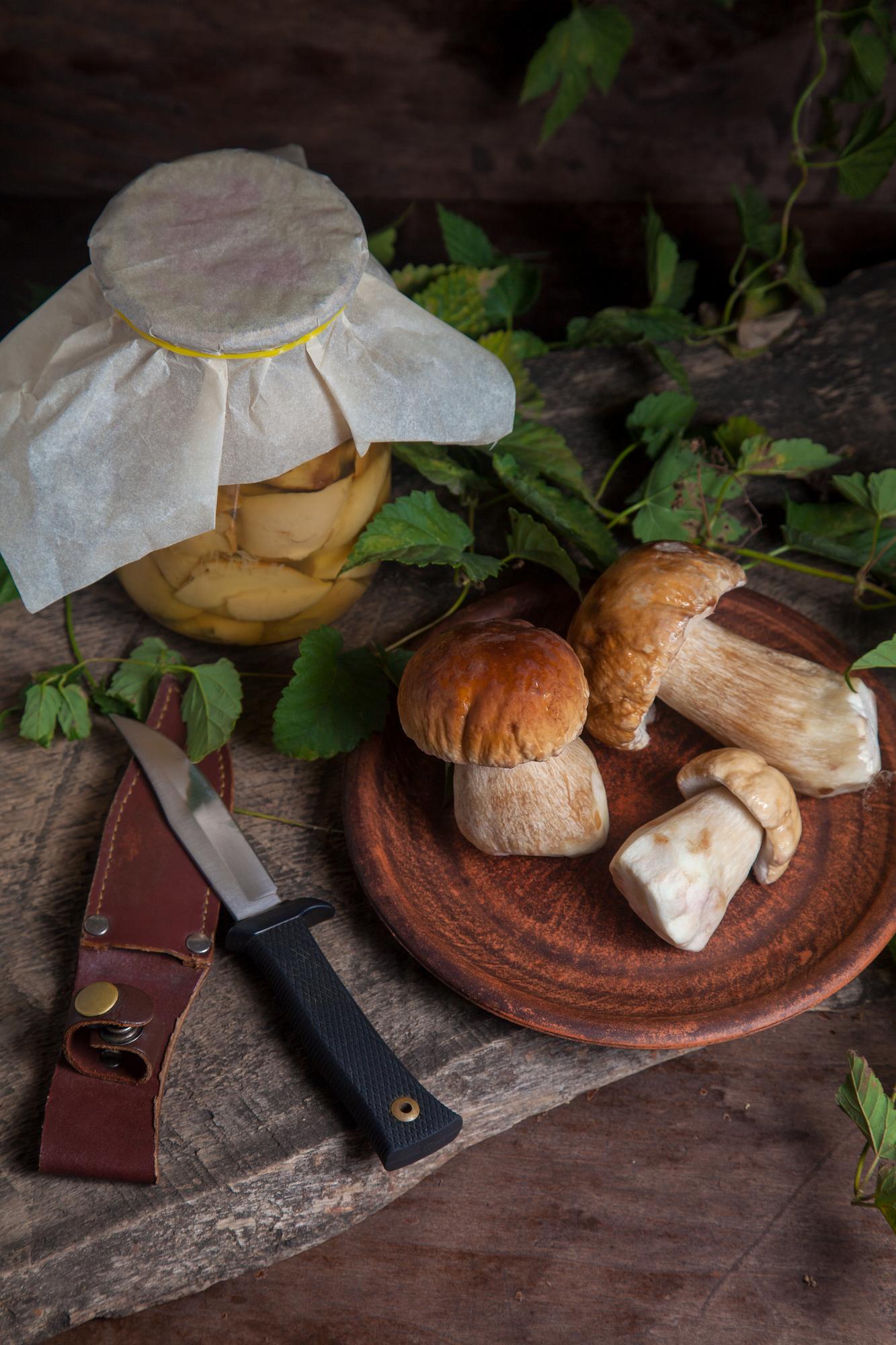 Artisan bread and butter on wooden board
